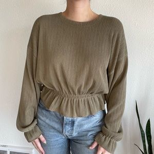 Green Zara long sleeve. Size M